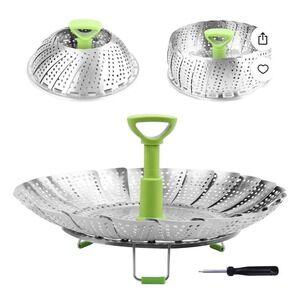 Stainless Steel Vegetable Steamer Basket Collapsible Expandable 5.1‎ to 9 Inch
